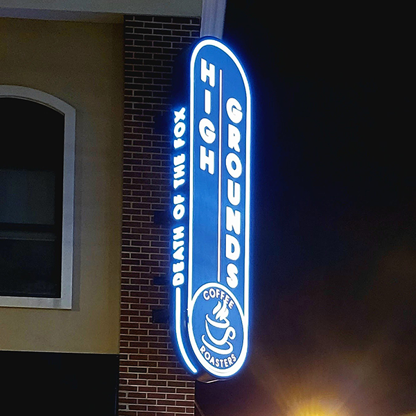 Backlit Sign on coerner