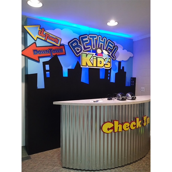 kids church check in area