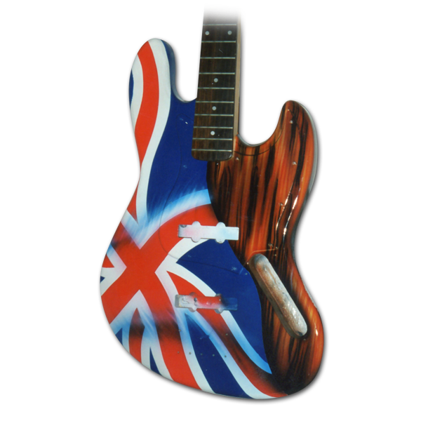 airbrushed british flag guitar