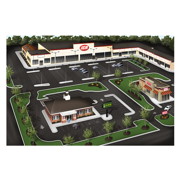 shopping center architectural rendering