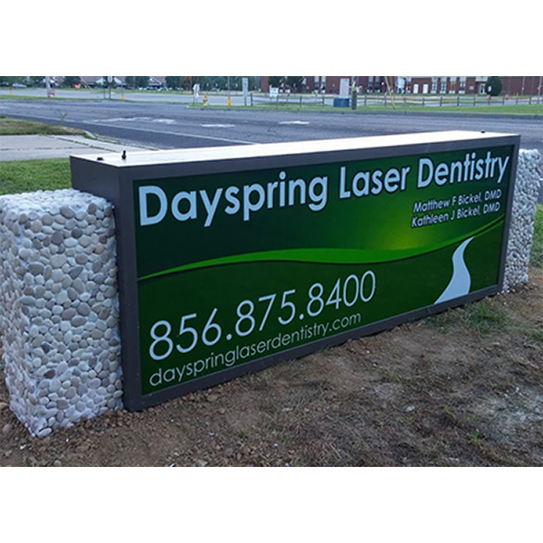 dayspring laser dentistry backlit sign