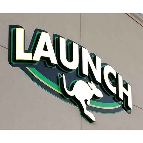 LAUNCH channel letters