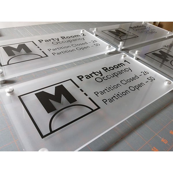 marlton field house frosted acrylic door signs