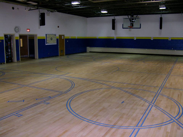 YALE gym floor tape masking